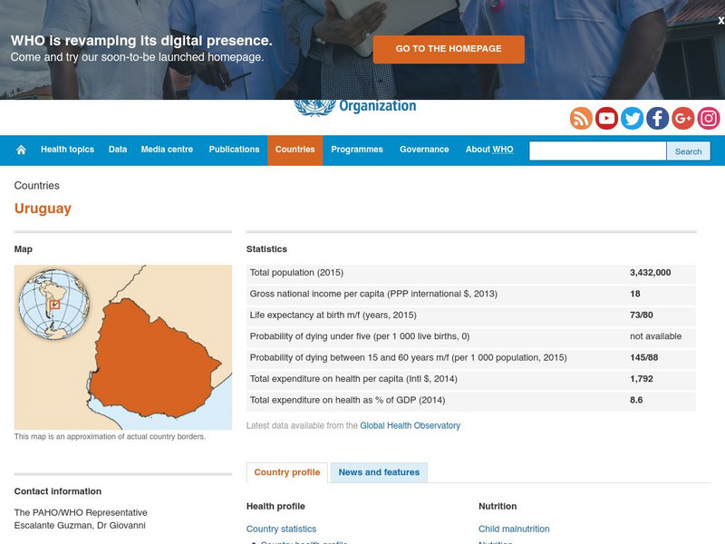 World Health Organization: Uruguay Handout World Health Organization: Uruguay Handout