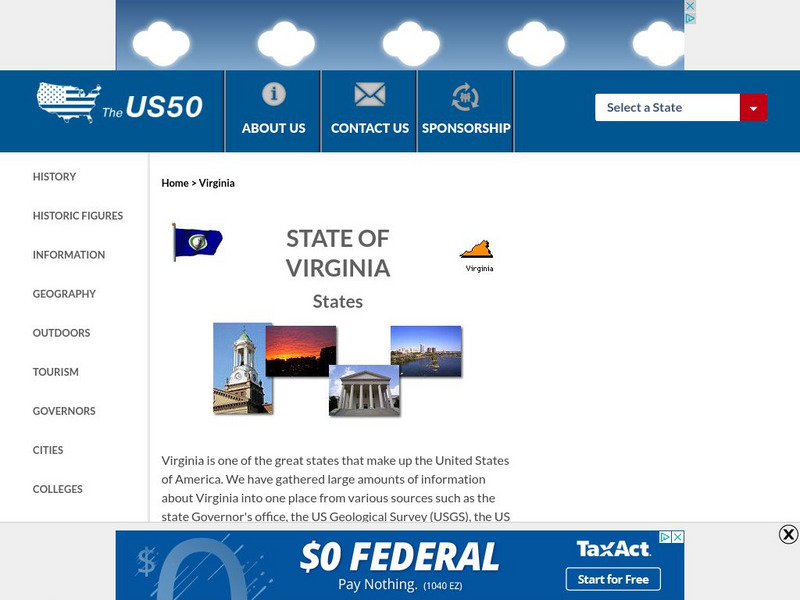 The Us50: Virginia Handout The Us50: Virginia Handout