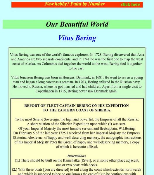 Our Beautiful World: Vitus Bering Website Our Beautiful World: Vitus Bering Website