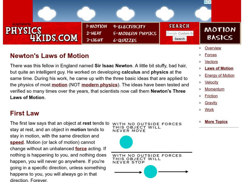 Physics4 kids.com: Newton's Laws of Motion Handout Physics4 kids.com: Newton's Laws of Motion Handout