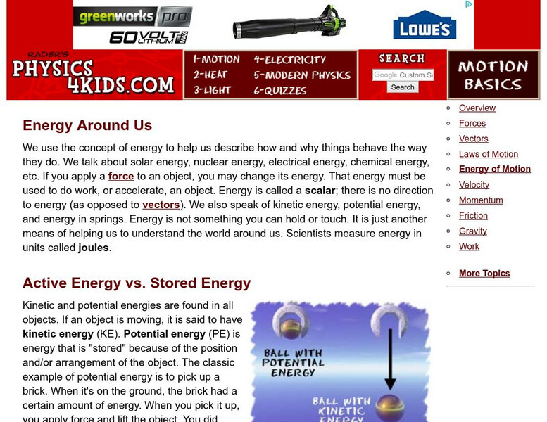 Physics4 kids.com: Energy Around Us Handout Physics4 kids.com: Energy Around Us Handout
