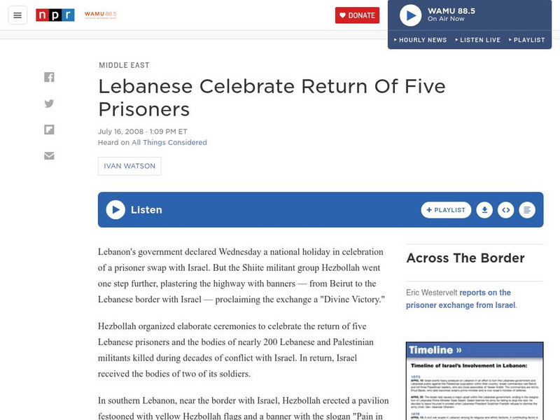 Npr: Lebanese Celebrate Return of Five Prisoners Audio Npr: Lebanese Celebrate Return of Five Prisoners Audio