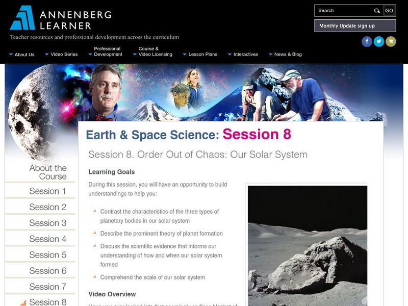 Annenberg Learner: Earth and Space Science: Order Out of Chaos: Solar System Online Course Annenberg Learner: Earth and Space Science: Order Out of Chaos: Solar System Online Course