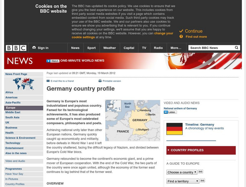 Bbc: News: Country Profile: Germany Handout Bbc: News: Country Profile: Germany Handout