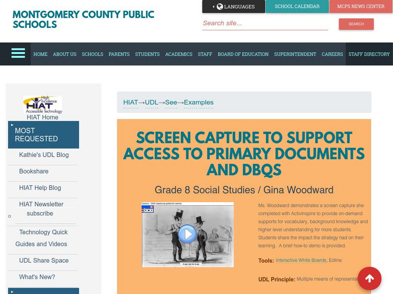 Mcps: Screen Capture to Support Access to Primary Documents and Db Qs Professional Doc Mcps: Screen Capture to Support Access to Primary Documents and Db Qs Professional Doc