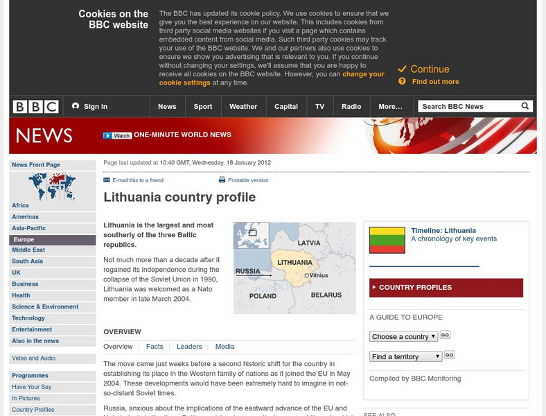 Bbc: News: Country Profile: Lithuania Handout Bbc: News: Country Profile: Lithuania Handout