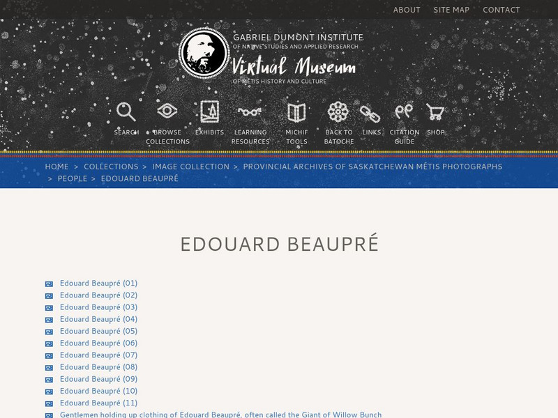 Virtual Museum of Metis History and Culture: Edouard Beaupre, Metis Giant Handout