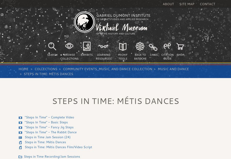 Virtual Museum of Metis History and Culture: Metis Dancing Videos Handout Virtual Museum of Metis History and Culture: Metis Dancing Videos Handout
