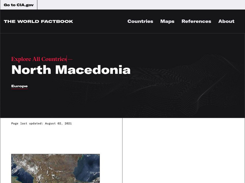 Cia: World Factbook: Macedonia Handout Cia: World Factbook: Macedonia Handout