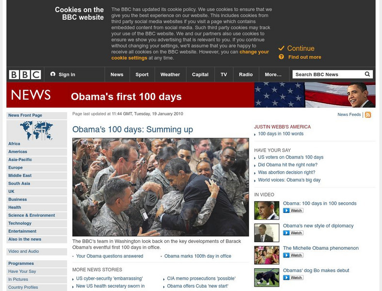 Bbc: Obama's First 100 Days Website