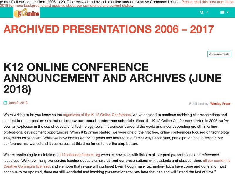 K12 Online Conference 2008 Website K12 Online Conference 2008 Website