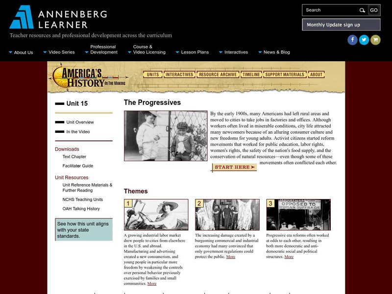Annenberg Learner: America's History in the Making: The Progressives Website Annenberg Learner: America's History in the Making: The Progressives Website