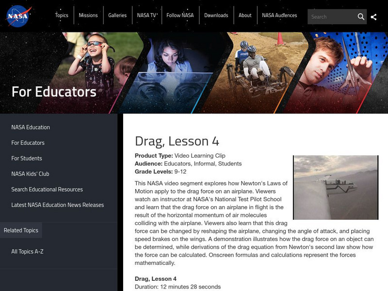 Nasa: Drag, Lesson 4 Website
