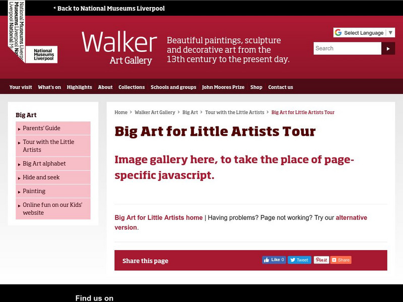 Walker Art Gallery: Big Art for Little Artists Tour Website Walker Art Gallery: Big Art for Little Artists Tour Website
