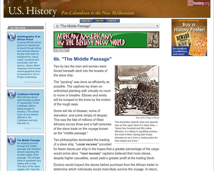U.s. History: African Americans in the British New World: The Middle Passage Website U.s. History: African Americans in the British New World: The Middle Passage Website