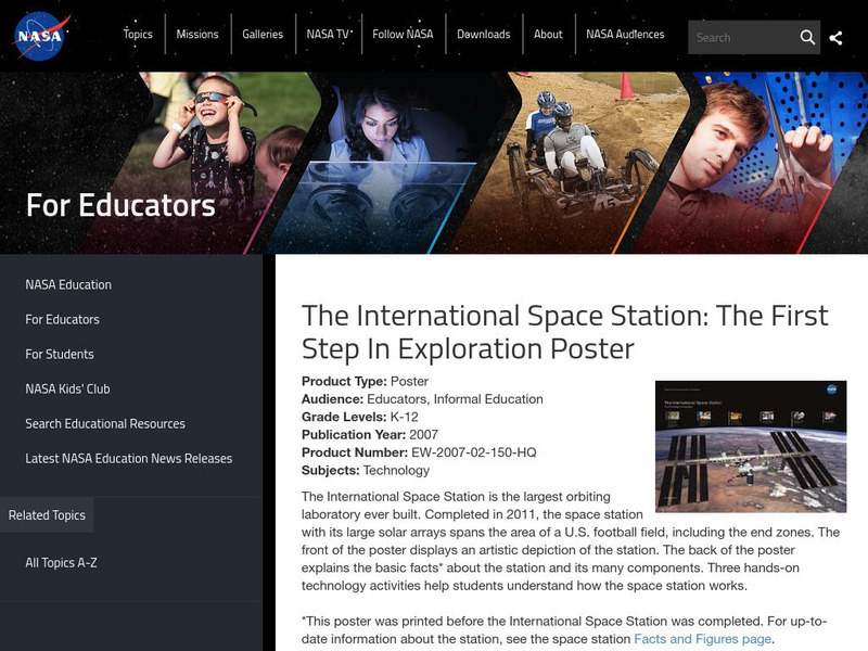 Nasa: The International Space Station: The First Step in Exploration Poster Graphic Nasa: The International Space Station: The First Step in Exploration Poster Graphic