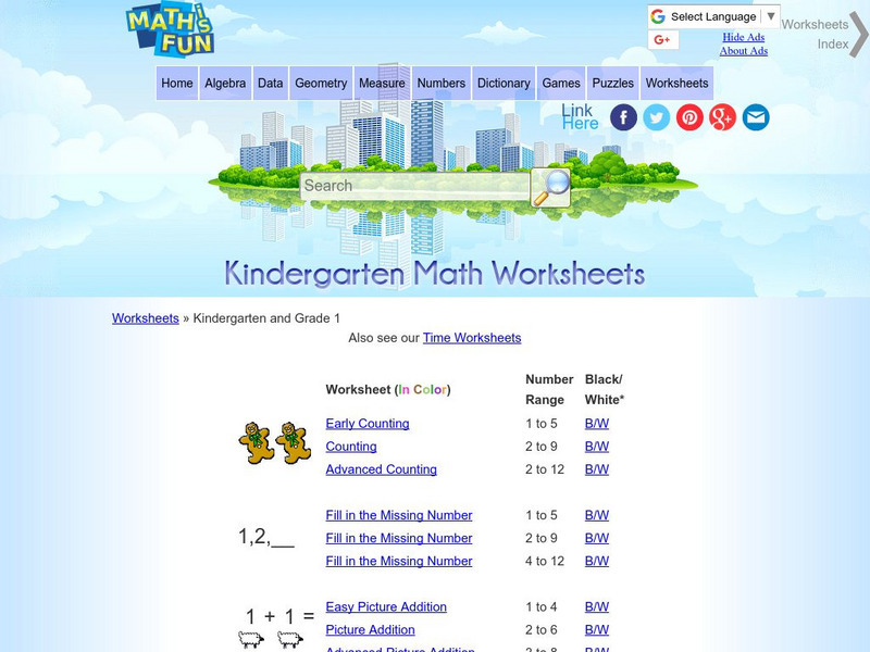 Math Is Fun: Kindergarten Math Worksheets Unknown Type Math Is Fun: Kindergarten Math Worksheets Unknown Type