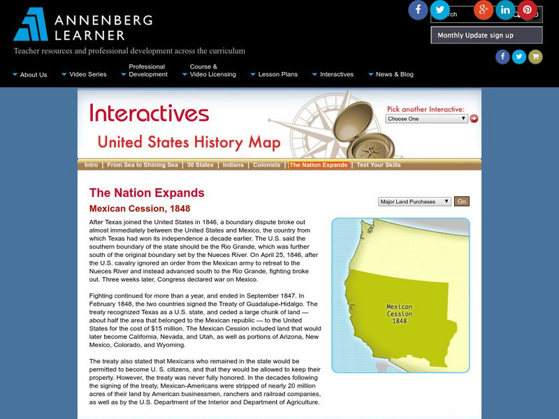 Annenberg Learner: The Nation Expands: Mexican Cession, 1848 Activity Annenberg Learner: The Nation Expands: Mexican Cession, 1848 Activity