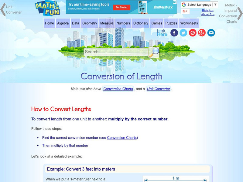 Math Is Fun: Conversion of Length Activity Math Is Fun: Conversion of Length Activity