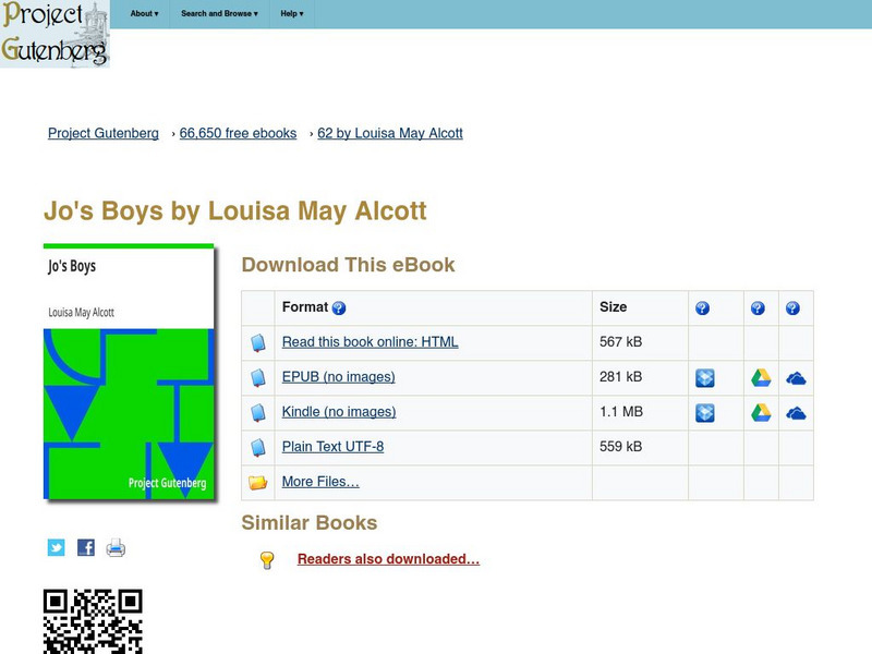 Project Gutenberg: Jo's Boys by Louisa May Alcott eBook Project Gutenberg: Jo's Boys by Louisa May Alcott eBook