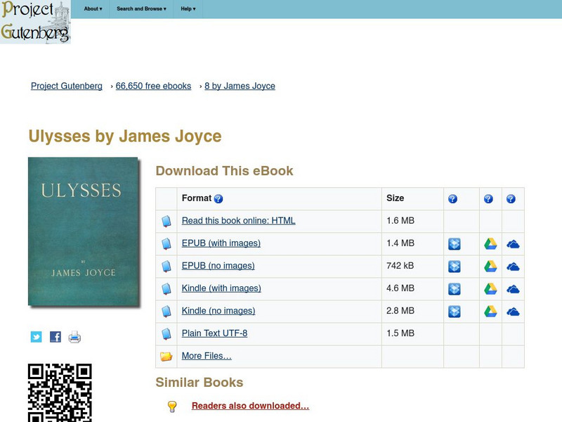 Project Gutenberg: Ulysses by James Joyce eBook Project Gutenberg: Ulysses by James Joyce eBook