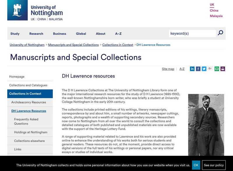 University of Nottingham: d.h. Lawrence Activity University of Nottingham: d.h. Lawrence Activity