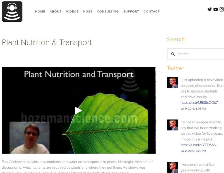 Bozeman Science: Plant Nutrition & Transport Instructional Video Bozeman Science: Plant Nutrition & Transport Instructional Video