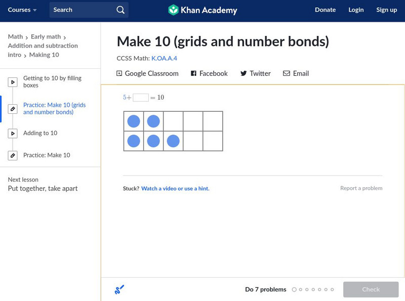 Khan Academy: Make 10 (Grids and Number Bonds) Unit Plan