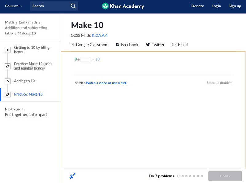 Khan Academy: Make 10 Unit Plan