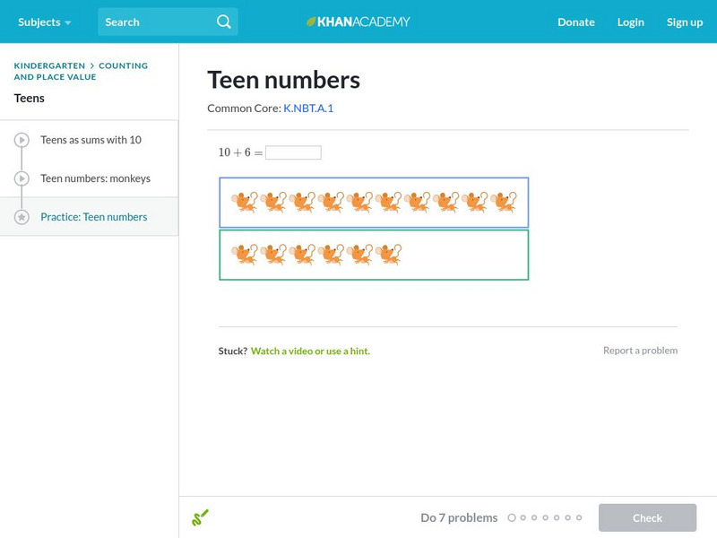 Khan Academy: Teen Numbers Unit Plan Khan Academy: Teen Numbers Unit Plan