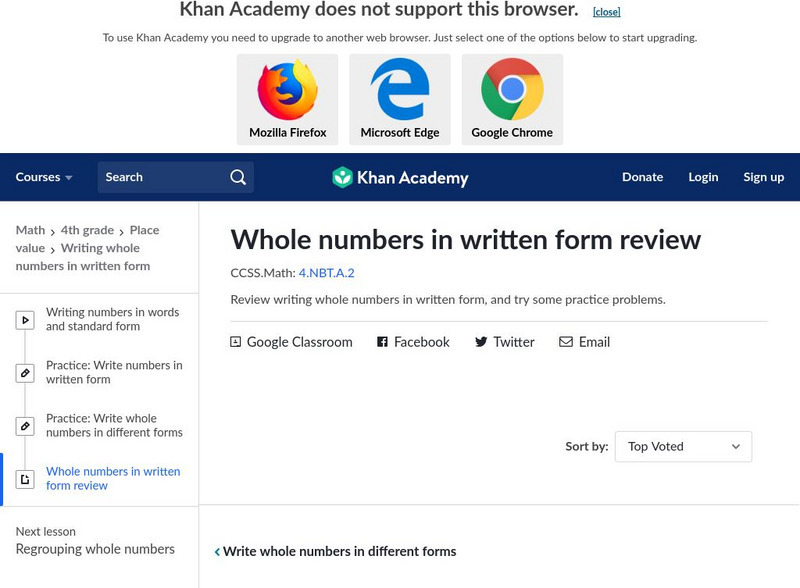 Khan Academy: Whole Numbers in Written Form Review Interactive Khan Academy: Whole Numbers in Written Form Review Interactive