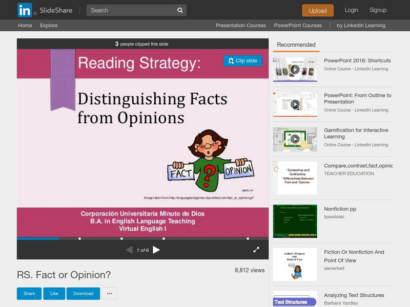 Slide Share: Facts and Opinions PPT Slide Share: Facts and Opinions PPT