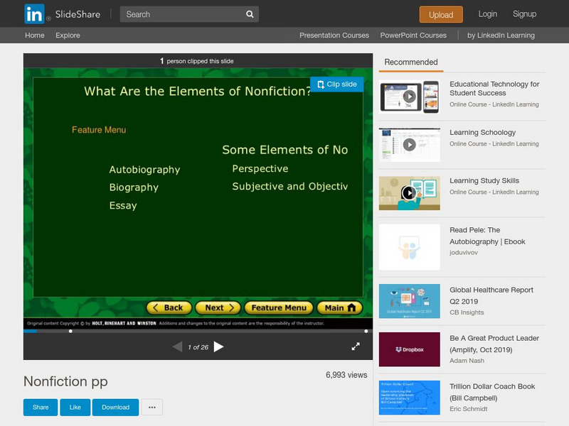 Slide Share: Nonfiction PPT Slide Share: Nonfiction PPT