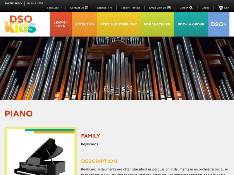 Dallas Symphony Orchestra Kids: Piano Handout Dallas Symphony Orchestra Kids: Piano Handout