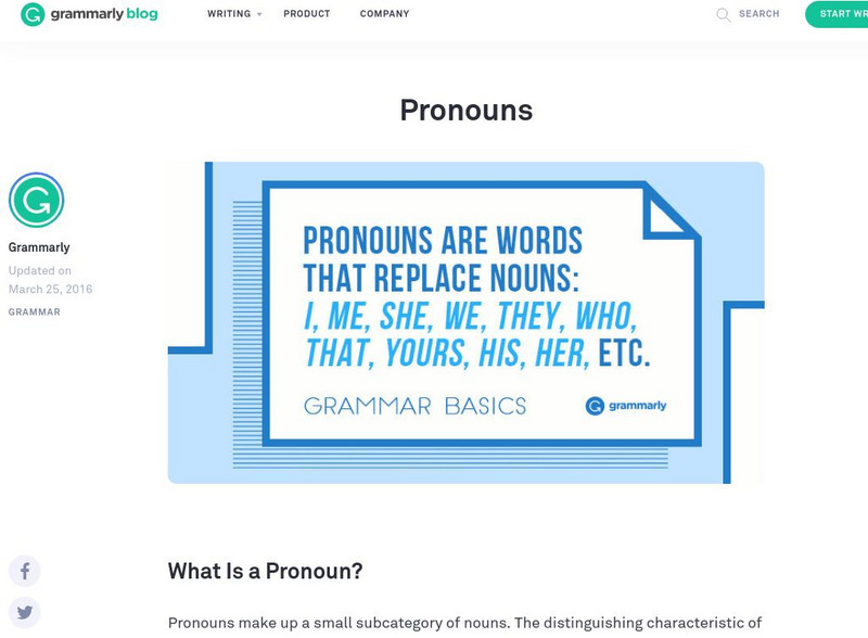 Grammarly Blog: Pronouns Handout Grammarly Blog: Pronouns Handout