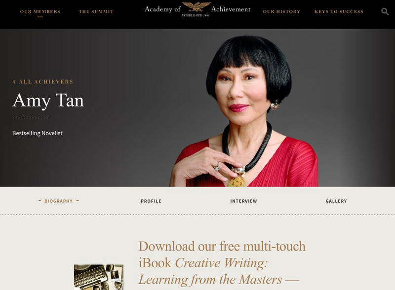 Academy of Achievement: Amy Tan Website Academy of Achievement: Amy Tan Website