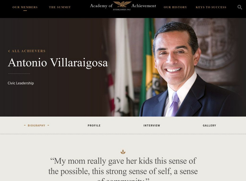 Academy of Achievement: Antonio Villaraigosa Website Academy of Achievement: Antonio Villaraigosa Website