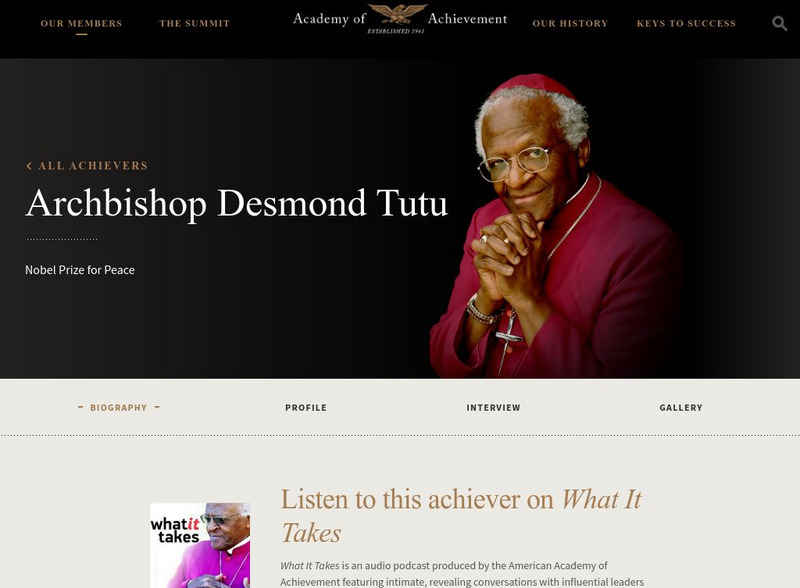 Academy of Achievement: Archbishop Desmond Tutu Website Academy of Achievement: Archbishop Desmond Tutu Website