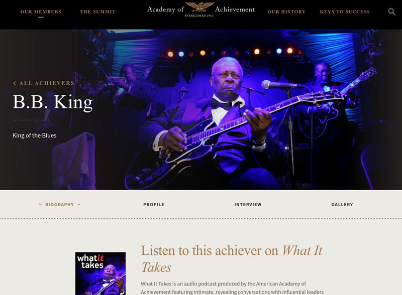 Academy of Achievement: b.b. King Website