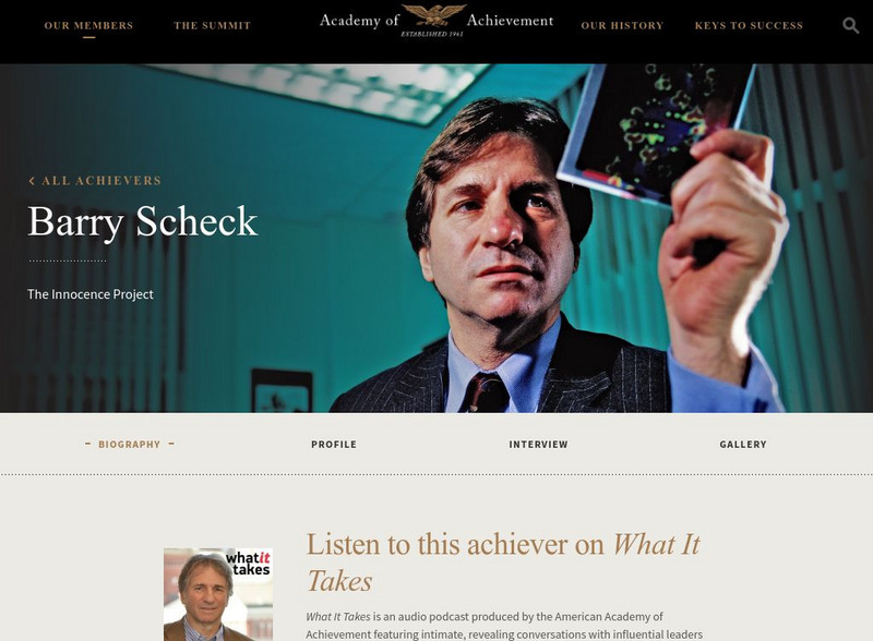 Academy of Achievement: Barry Scheck Website Academy of Achievement: Barry Scheck Website