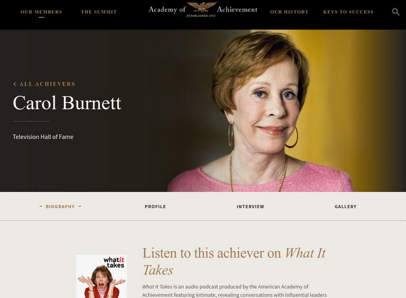 Academy of Achievement: Carol Burnett Website Academy of Achievement: Carol Burnett Website