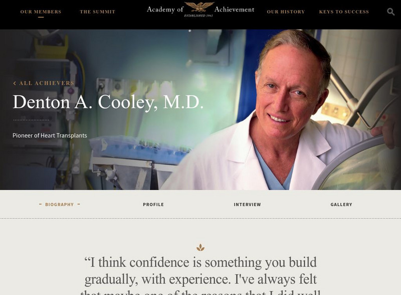Academy of Achievement: Denton A. Cooley, m.d. Handout Academy of Achievement: Denton A. Cooley, m.d. Handout
