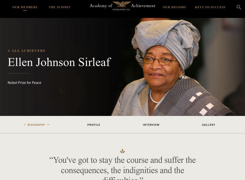 Academy of Achievement: Ellen Johnson Sirleaf Website Academy of Achievement: Ellen Johnson Sirleaf Website