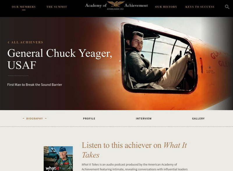 Academy of Achievement: General Chuck Yeager, Usaf Website