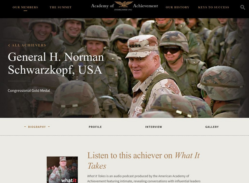 Academy of Achievement: General H. Norman Schwarzkopf, Usa Website Academy of Achievement: General H. Norman Schwarzkopf, Usa Website