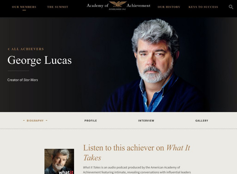 Academy of Achievement: George Lucas Handout