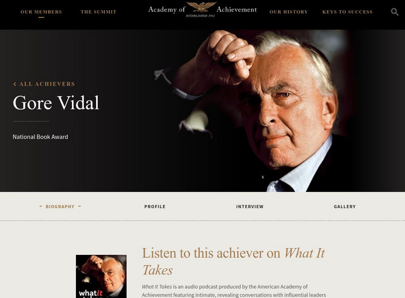 Academy of Achievement: Gore Vidal Website