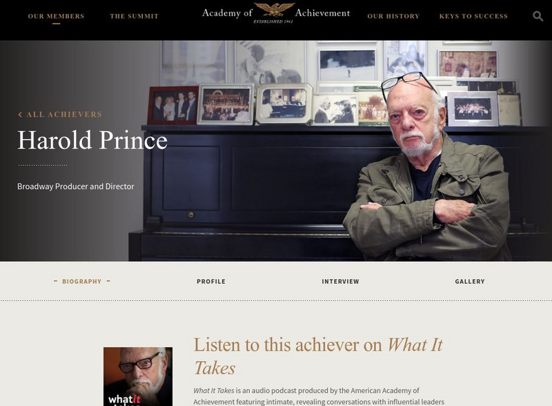 Academy of Achievement: Harold Prince Website