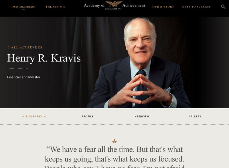 Academy of Achievement: Henry R. Kravis Website