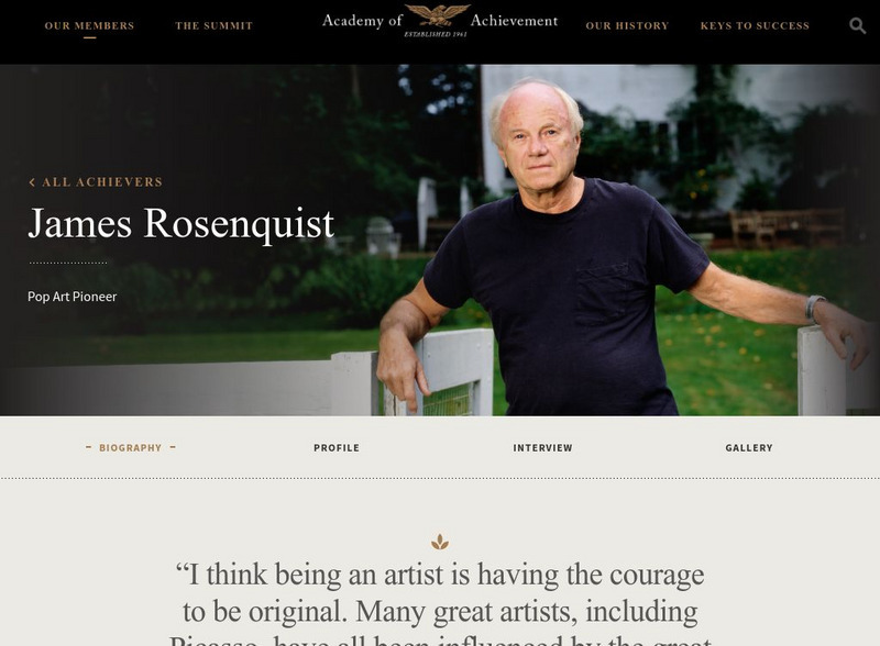 Academy of Achievement: James Rosenquist Website